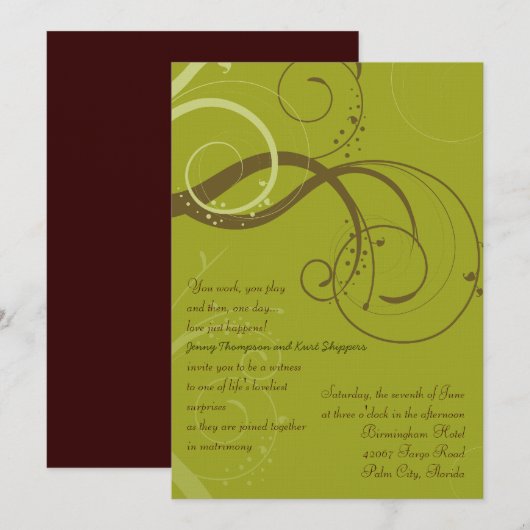 BROWN/OLIJFWEDING KAART (Voorkant / Achterkant)