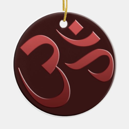 Brown Om Symbol Ornament (Voorkant)