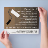 Brown Ombre & Paint Roller, Painter & Decorator Flyer (Hand)