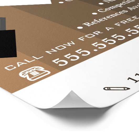 Brown Ombre & Paint Roller, Painter & Decorator Poster (Hoek)