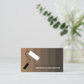 Brown Ombre & Paint Roller, Painter & Decorator Visitekaartje (Staand voorkant)