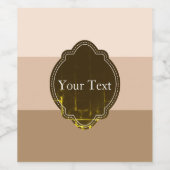 Brown Ombre Striped Custom Wijn Etiket (Enkel label)