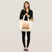 Brown Ombre Striped Grote Tote Bag (Voorkant (model))