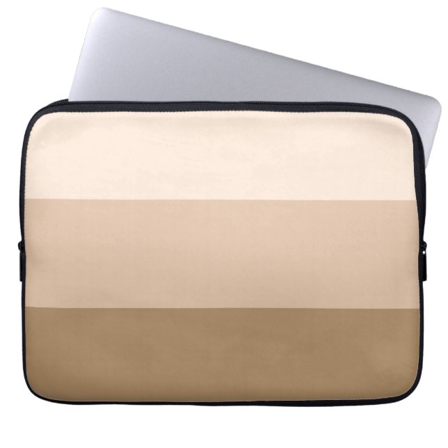 Brown Ombre Striped Laptop Sleeve (Voorkant)