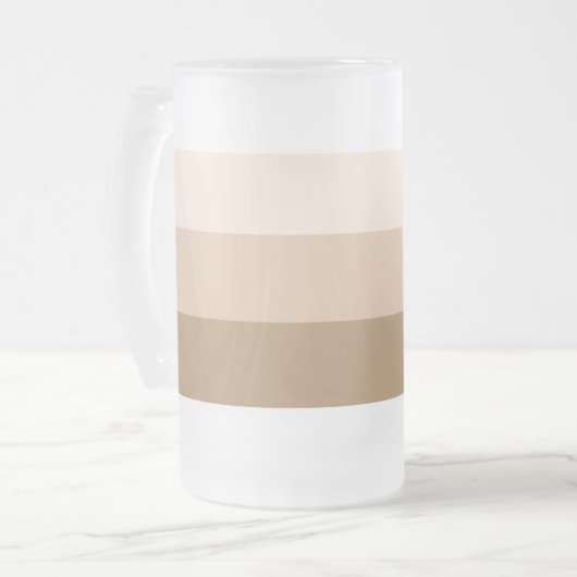 Brown Ombre Striped Matglas Bierpul (Voorkant links)