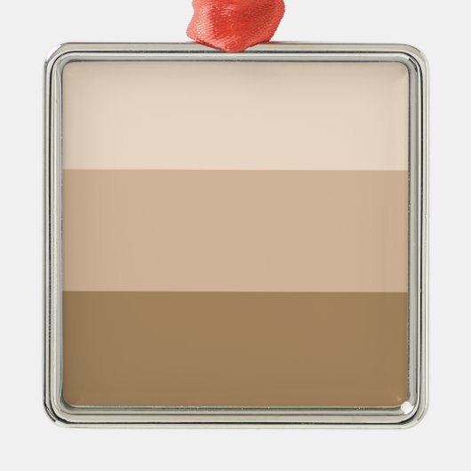 Brown Ombre Striped Metalen Ornament (Voorkant)