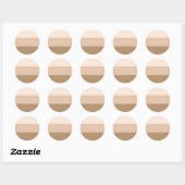 Brown Ombre Striped Ronde Sticker (Vel)
