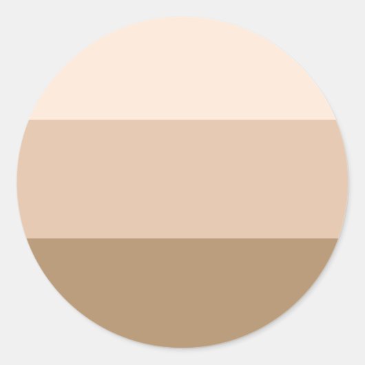 Brown Ombre Striped Ronde Sticker (Voorkant)