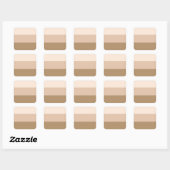 Brown Ombre Striped Vierkante Sticker (Vel)