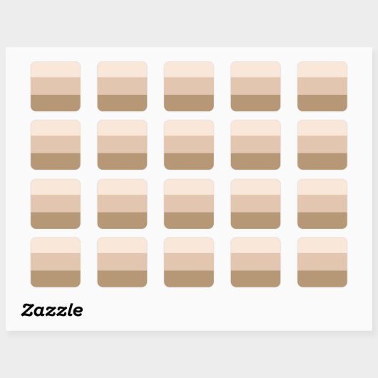 Brown Ombre Striped Vierkante Sticker (Vel)