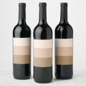 Brown Ombre Striped Wijn Etiket (Flessen)