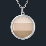 Brown Ombre Striped Zilver Vergulden Ketting<br><div class="desc">Trendy brown Ombre striped patroon.</div>