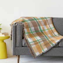 Brown Orange Green Plaid Fall Family