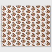 Brown Oranje Cream Fox Cadeaupapier (Vlak)
