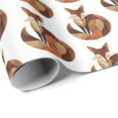 Brown Oranje Cream Fox Cadeaupapier (Rol Hoek)