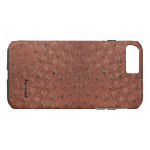 Brown Ostrich Leather Kijk iPhone 7 Plus Hoesje (Achterkant (Horizontaal))
