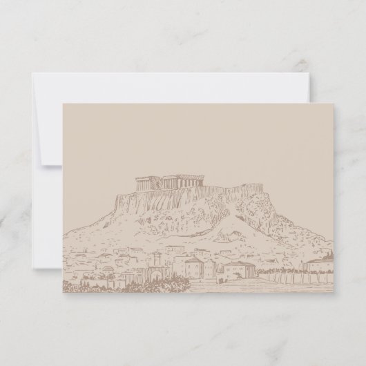 Brown oude architectuur afstuderen kaart (Achterkant)