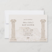 Brown  oude architectuur baby shower kaart (Voorkant)