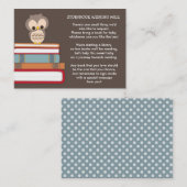 Brown Owl Baby shower Boek Insert Verzoek Kaart (Voorkant / Achterkant)