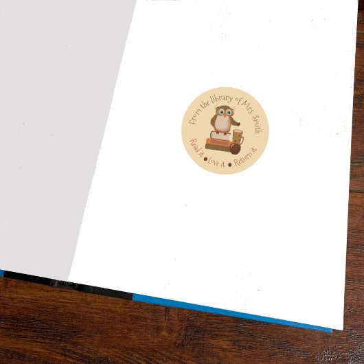 Brown Owl Classroom Library Ronde Stickers