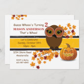 Brown Owl Invitation Kaart (Voorkant / Achterkant)