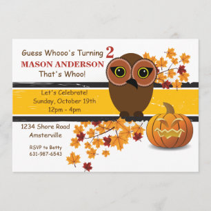 Brown Owl Invitation Kaart