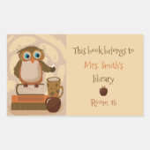 Brown Owl Teacher Classroom Library Sticker (Voorkant)