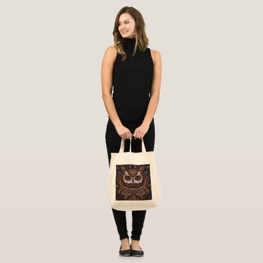 Brown owl tote bag (Voorkant (model))