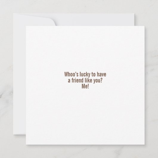 Brown owl with flowers design kaart (Achterkant)