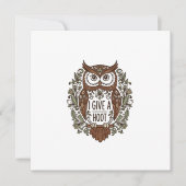 Brown owl with flowers design kaart (Voorkant)