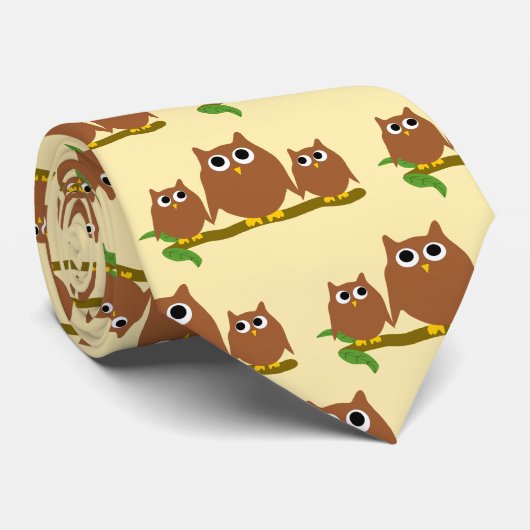 Brown Owls Design Any Colour Background Stropdas (Opgerold)
