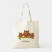 Brown Owls Design op Maat Tote Bag (Achterkant)
