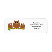 Brown Owls Design Return Address Etiket (Voorkant)