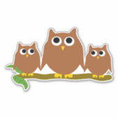 Brown Owls Design Sticker (Voorkant)