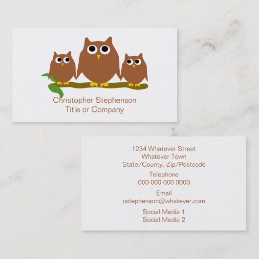 Brown Owls Design Visitekaartje (Voorkant / Achterkant)