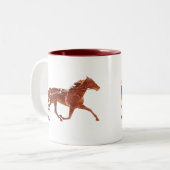 Brown Pacer Silhouette Tweekleurige Koffiemok (Voorkant links)