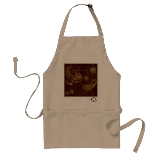 Brown Paisley Apron Standaard Schort (Voorkant)