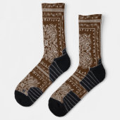 Brown Paisley Bandana Print Socks Sokken (Links)