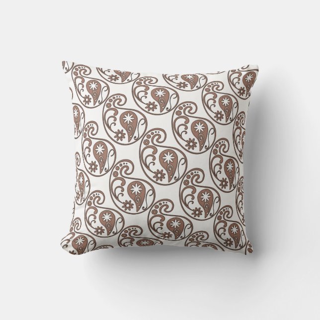 Brown Paisley Kussen (Voorkant)