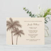Brown Palm Tree Bridal Shower Kaart (Staand voorkant)