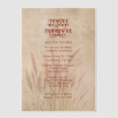 Brown Pampas Grass on Texture Background Wedding Vellum Uitnodigingen (Voorkant)