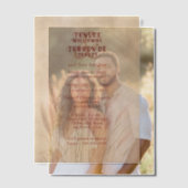 Brown Pampas Grass on Texture Background Wedding Vellum Uitnodigingen (Offset (Koppel))