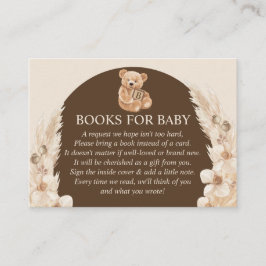 Brown Pampas Grass Teddy Bear Boeken voor Baby Informatiekaartje