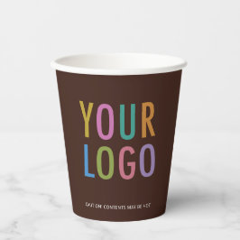 Brown Paper Cups Custom Company Logo Branded 8 oz Papieren Bekers