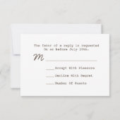 Brown Paper Geïnspireerd White Arrows Wedding R.S. RSVP Kaartje (Achterkant)