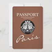 Brown Paris Passport Bewaar de datum Save The Date (Voorkant)