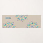 Brown Pastel Zen Flower Waterverf Mandala Yogamat (Achterkant (horizontaal))