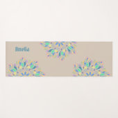 Brown Pastel Zen Flower Waterverf Mandala Yogamat (Voorkant (horizontaal))