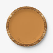 Brown Pattern Designer Round Papieren Bordje (Voorkant)