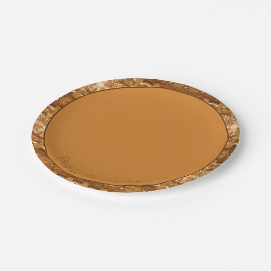 Brown Pattern Designer Round Papieren Bordje (Gekanteld)